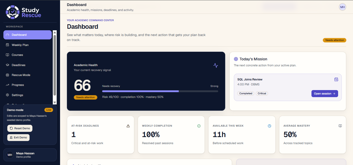 Study Rescue AI project screenshot